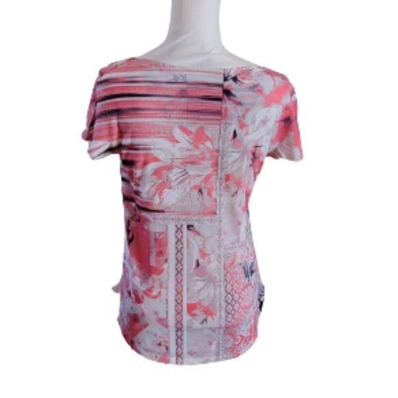Style & Co Top in Pink with Studded Front Casual Short Sleeved in Size PS - Picture 2 of 4